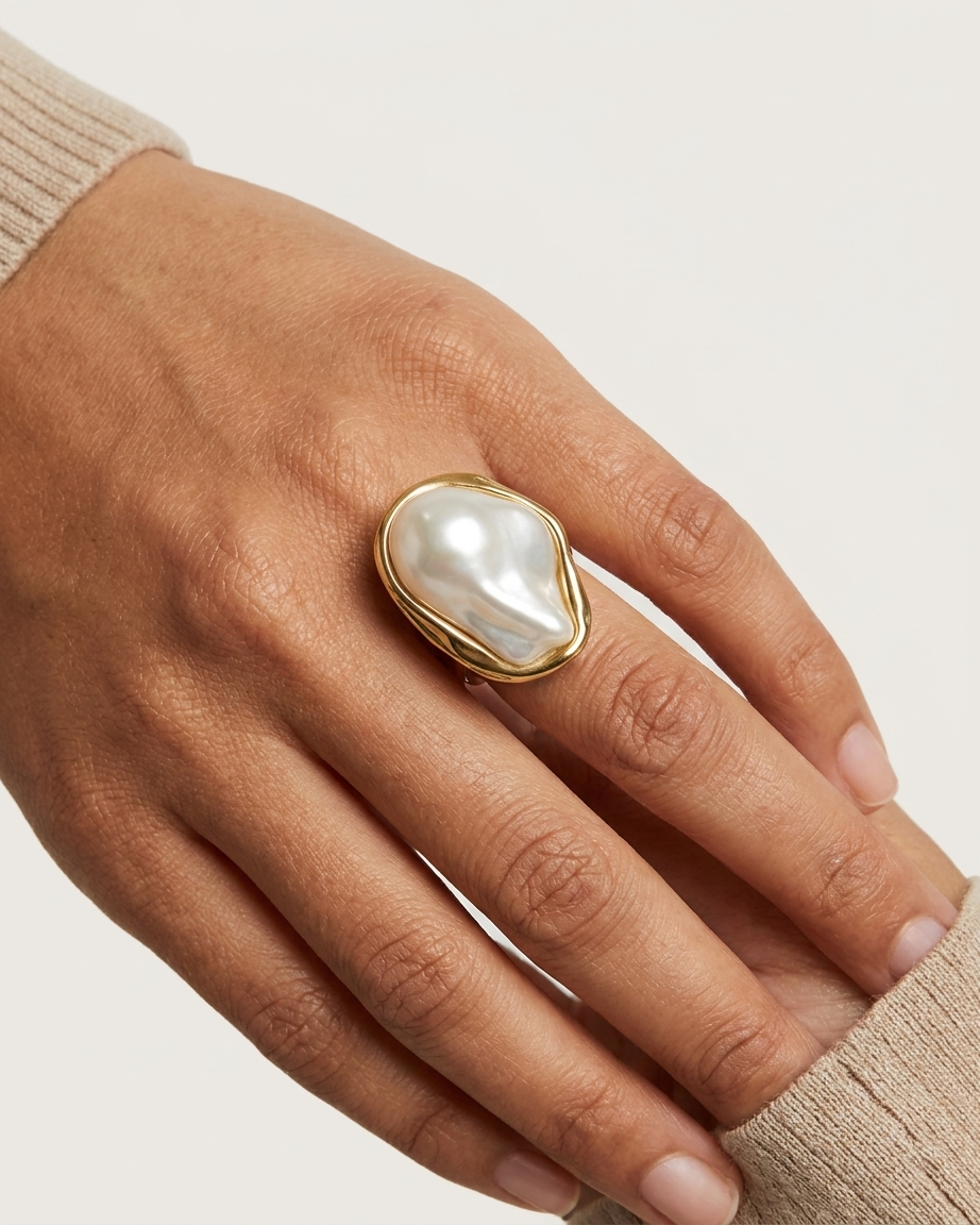 Elegant Pearl Statement Ring