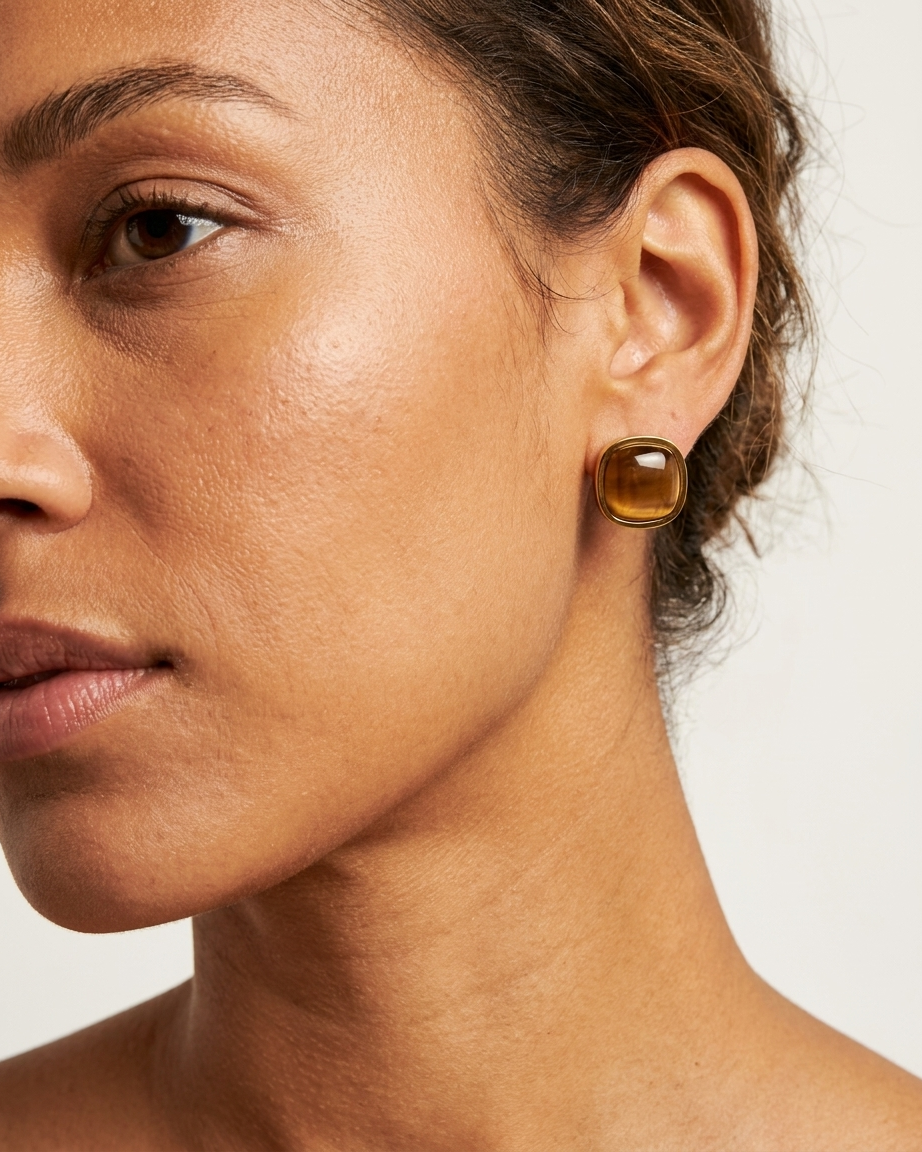 Chic Brown Square Earrings