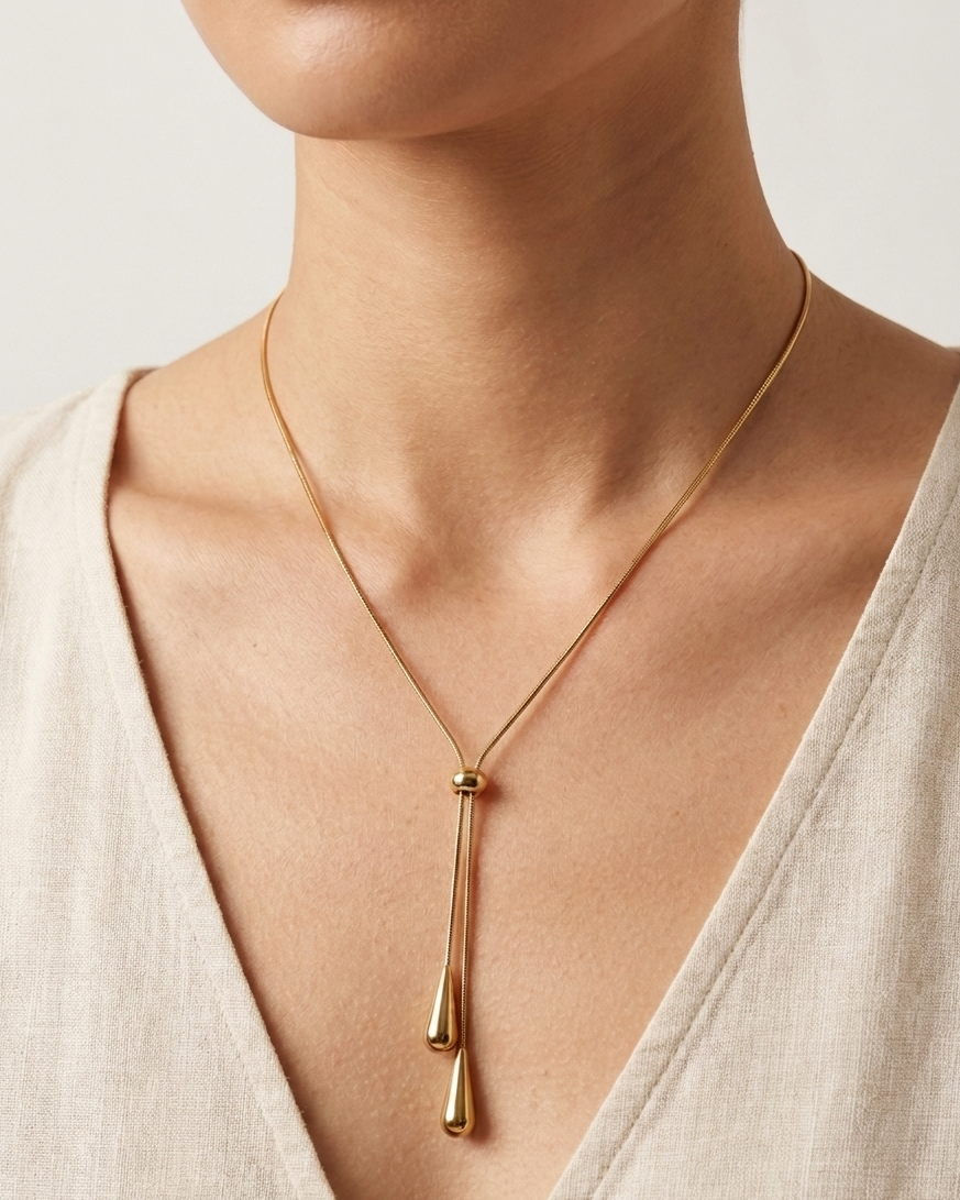 Adjustable Drop Tassel Necklace