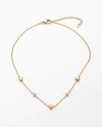 Delicate Heart Charm Gold Necklace