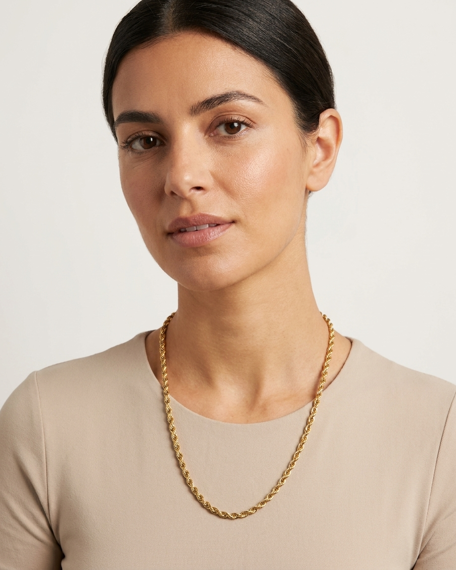 Classic Gold Rope Chain Necklace