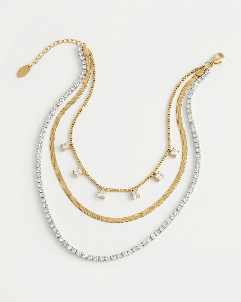 Luxury 3-Layered Gold Statement Necklace