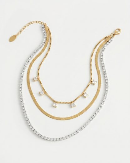 Luxury 3-Layered Gold Statement Necklace