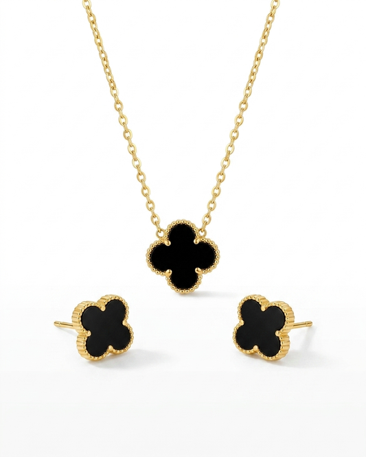 Elegant Jewellery Set Black – Necklace & Earrings for Women