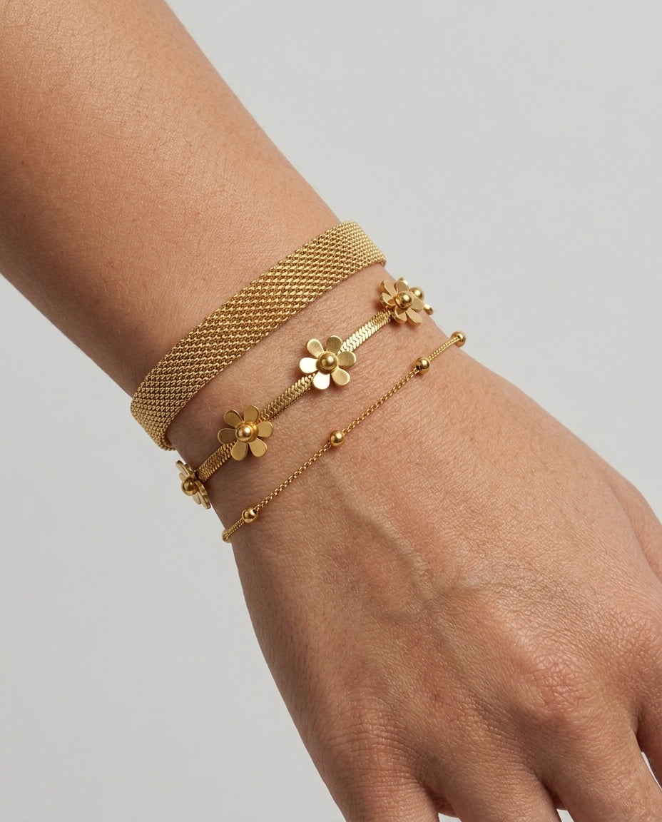 Everyday Floral Luxe Bracelet Essentials Trio