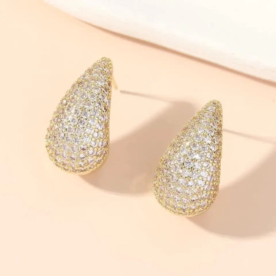 Crystal Teardrop Stud Earrings
