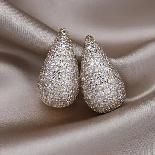 Crystal Teardrop Stud Earrings
