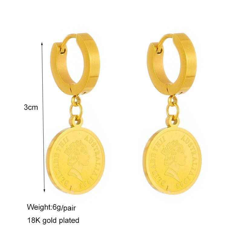 Coin Drop Earrings