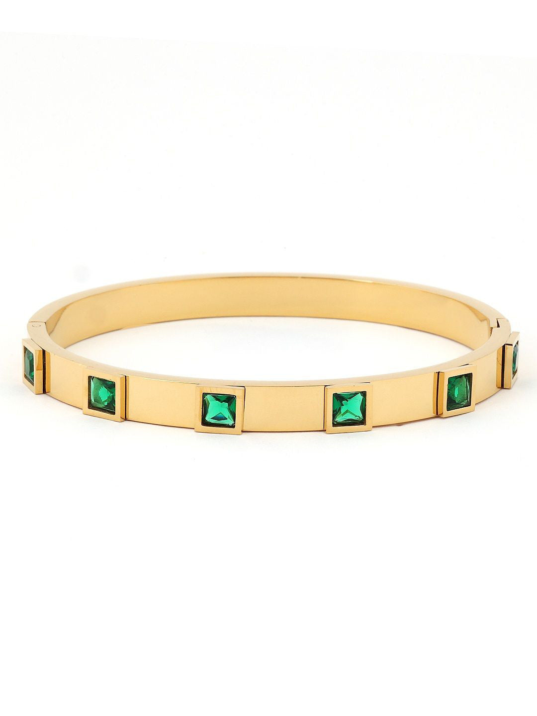 Emerald Square Stone Bangle